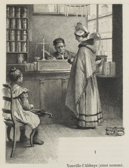 Mme Bovary, 2e partie, chapitre 1 : En face de l'auberge du Lion d'or, la pharmacie de M. Homais !