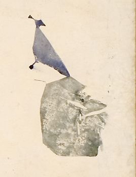 L'image présente une composition abstraite, avec des formes et des couleurs qui semblent se superposer. On y voit une forme principale dans des tons gris, qui semble être une silhouette stylisée. Au-dessus, une autre forme en bleu et noir évoque peut-être un détail ou un élément de décoration. L'ensemble dégage une sensation de simplicité et d'élégance, avec un fond clair qui met en valeur les formes colorées.