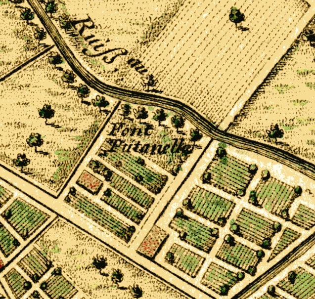 {Plan de la ville et citadelle de Montpellier avec ses environs gravé par Nicolas Chalmandrier}