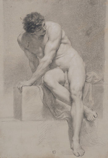 Académie d'homme assis, de face, 2e moitié du 18e siècle