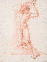 Académie homme nu appuyé sur genou droit, 2e moitié du 17e siècle