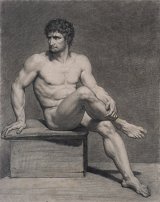 Académie : homme assis, 1re moitié du 19e siècle