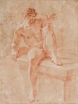 Homme nu, assis de face, 2e moitié du 17e siècle