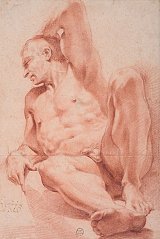 Homme nu, assis, de face, 1re moitié du 17e siècle