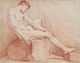 Académie : homme assis, de profil, 1re moitié du 18e siècle
