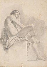 Académie d'homme assis, de profil, 2e moitié du 18e siècle